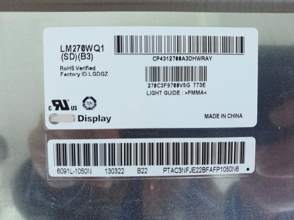 Подлинный новый ЖК-экран LM270WQ1 SD B3 27 дюймов, LM270WQ1(SD)(B3) для A1407 IMac 27 дюймов LM270WQ1 SDB3