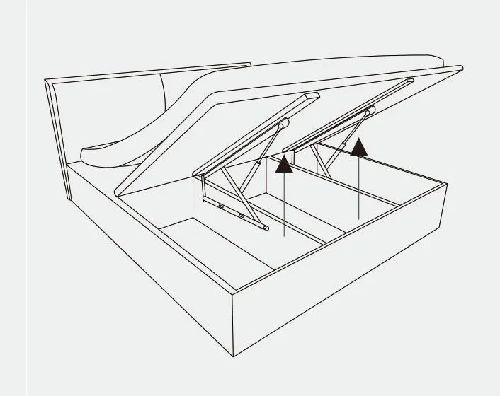 Furniture Hinge Soft Close Sofa Bed Mechanism Lift Bed Hinge Industrial Iron Bedroom 600-1500MM 40-110KG 3.5MM Bed Mechanism