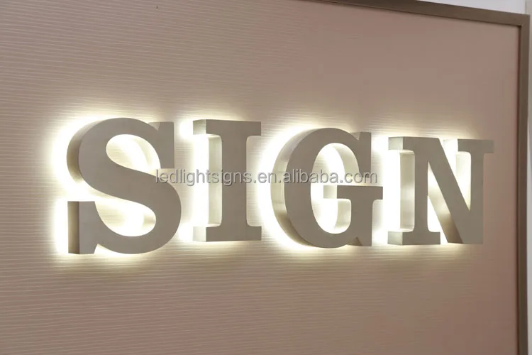 Beautiful backlit china neon sign channel chrome 3d letter made of 304 316 stainless steel metal