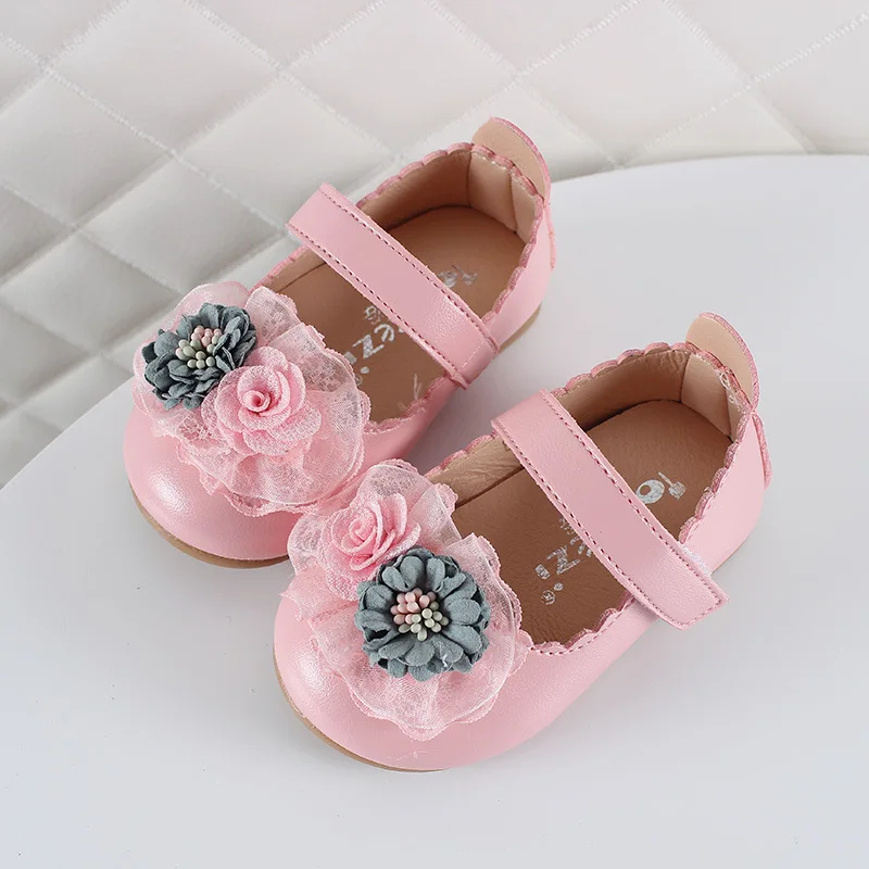 
Wholesale Girl Floral Soft Princess Baby Kids Shoes 