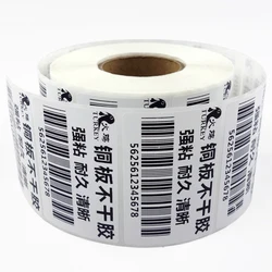 Waterproof thermal transfer PP  label 50x35mm, roll of 2500 labels, tear resistance customize order