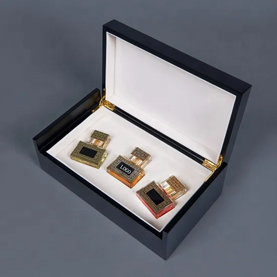 custom design matte black lacquer finish luxury perfume box wholesale dubai