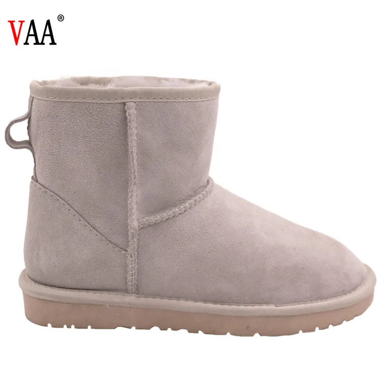 
5854 Double Face Ankle Length Australian Sheepskin Antiskid TPR Sole Winter Men Snow Boots Shoes Factory 