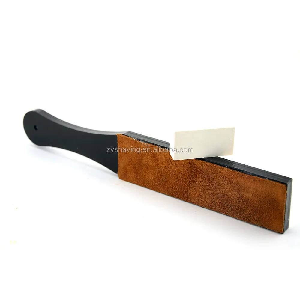 ZY 2 Side Straight Razor Acrylic Leather Sharpening Strop With Polishing Paste