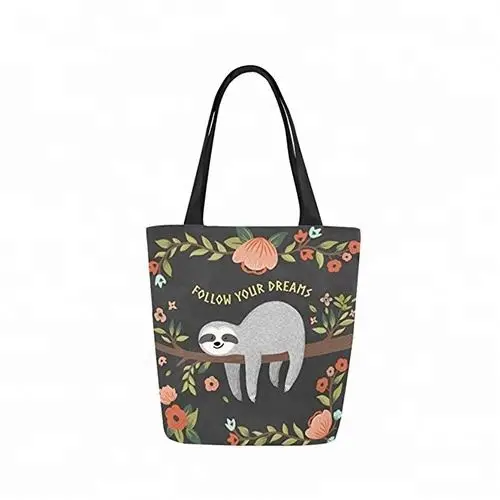 Fashion Full Printing Cotton Custom Tote Shopping Bag