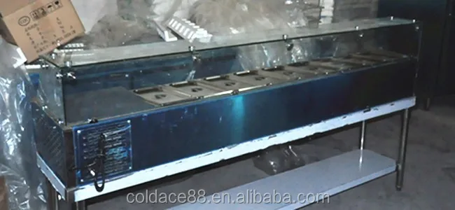 TSL-1500 6 pan pizza salad display showcase/ pizza salad prep-table refrigerator