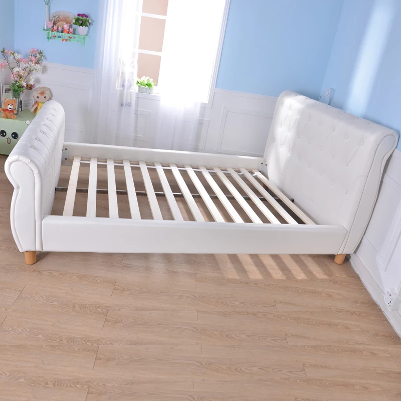 hot selling Crystal Buckled single modern leather children bed