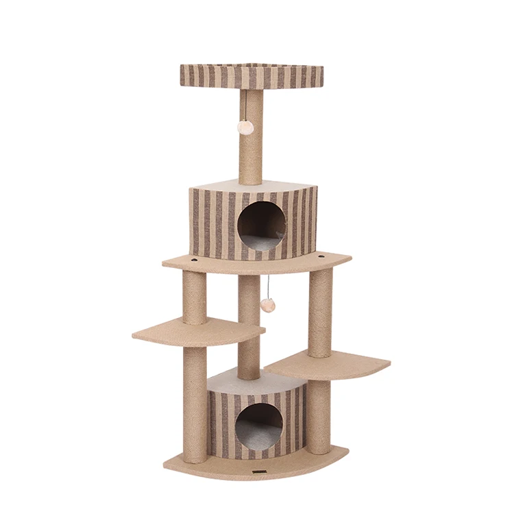 Climbing cat scraper cat condo tree with natural sisal rope