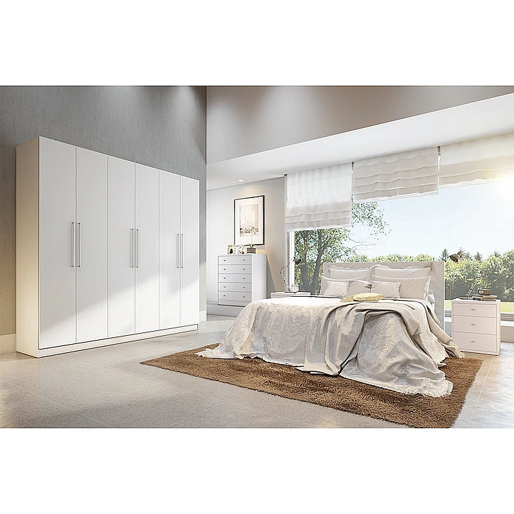 91 in. Wide Bedroom wooden wardrobe design pictures closet for sale  6 door wardrobe with many spaces godrej almirah for women