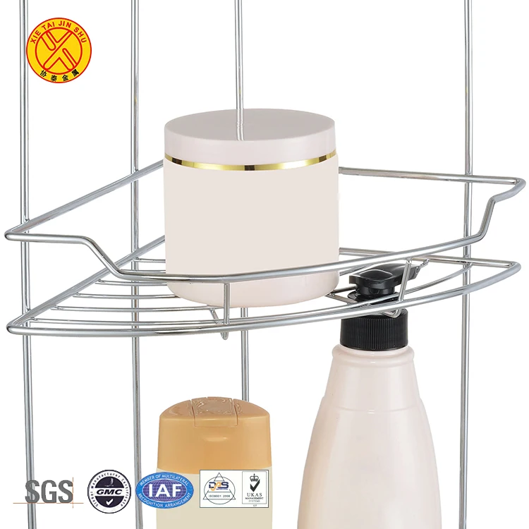 New Design bathroom corner shelf metal standing 3 tier triangle rack