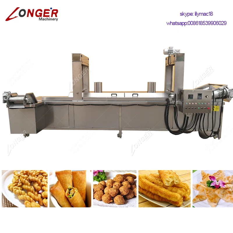 Factory Price Commercial Automatic Continuous Fish Peanut Frying Equipment Potato Chips Fryer Machine