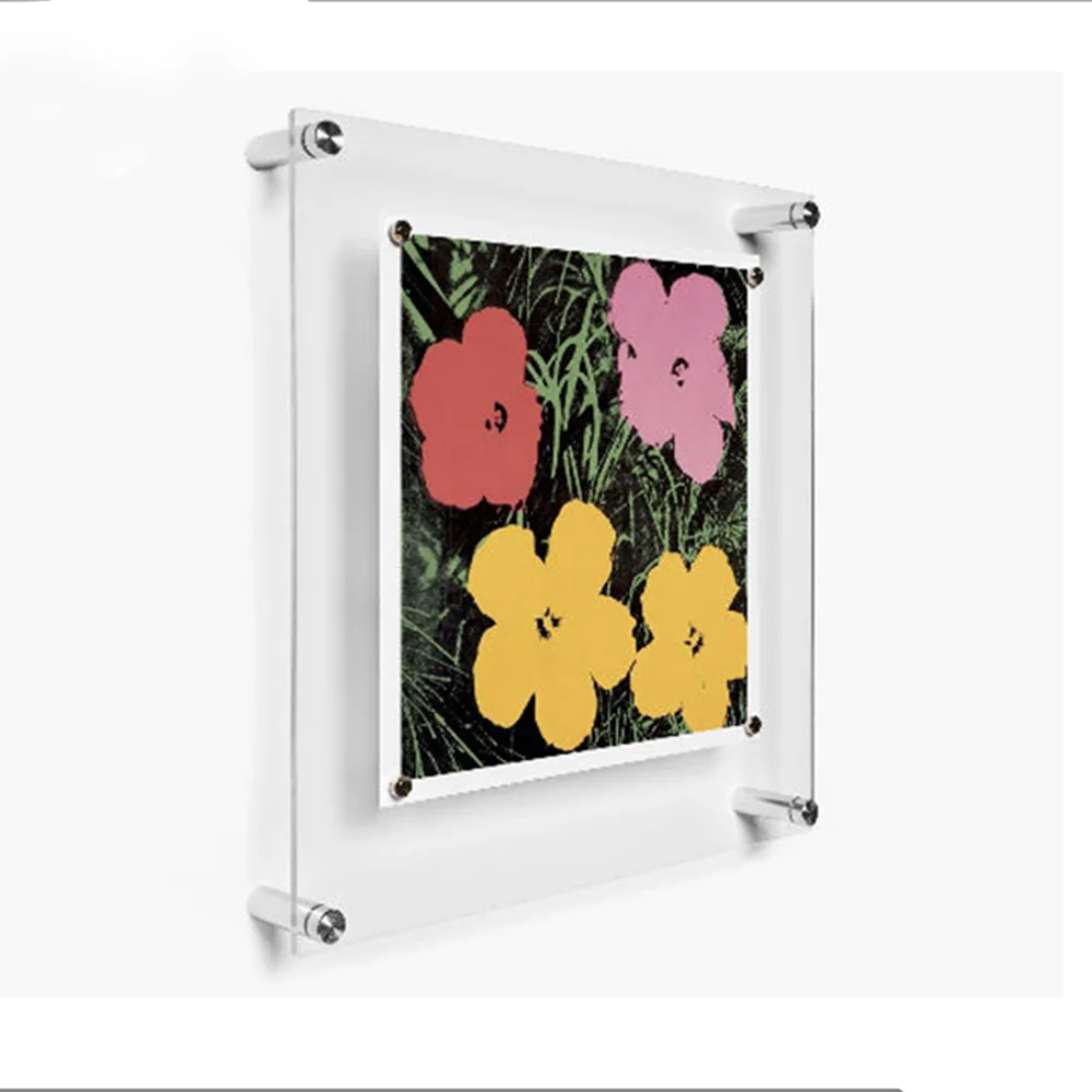 Tabletop Revolving Acrylic Wedding Photo Frame with 2 Shapes on One Holder