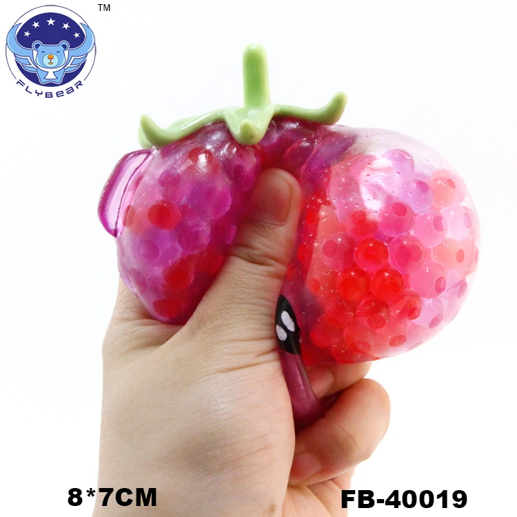 Hot Wholesale Squishy Fruit Jelly Ball Gel Water Beads Balls Inside With Stress Relief Kids Squishy Summer Toy