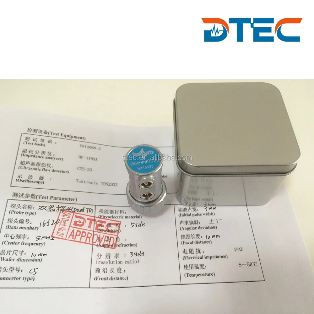 DTEC UT Probe Single Dual Crystal Straight Angle Probe Transducer for UT equipment Customized OEM probes manufacturer price