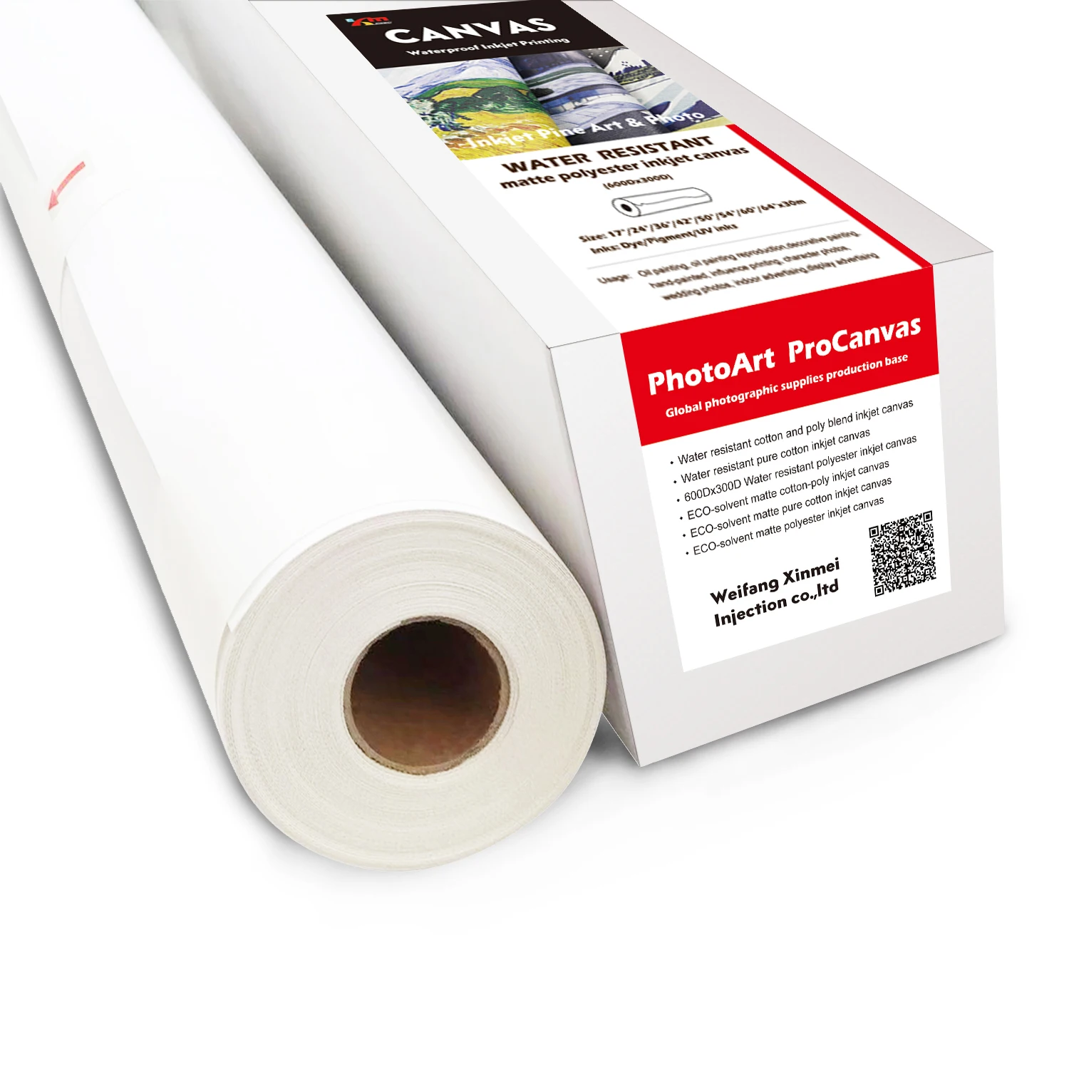 Waterproof  polyester blank stretch canvas roll for art painting
