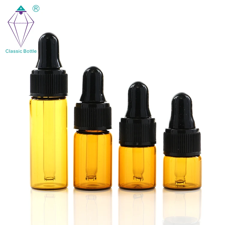 1Ml/2Ml/3Ml/5Ml Container Vials Essential Oil Dropper Glass Bottle For Cosmetic Packing