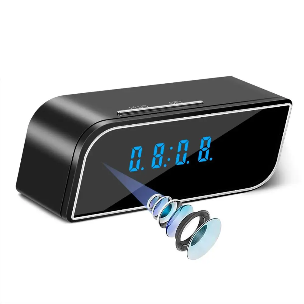 Digital Alarm Clock CCTV 1080p mini Spy camera wifi Clock Mini IP Camera Wifi desk clock hidden camera