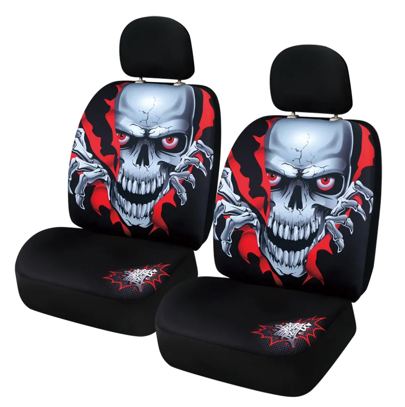 Лицензионный чехол для автомобильного сиденья с имитацией летальной опасности, универсальные чехлы для сидений с 2 переднями