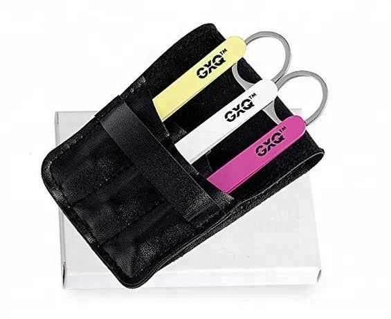 Pink Cosmetic Eyebrow Tweezers in Travel Pouch, 3Pcs Stainless Steel Eyebrow Care Slant Point Flat Tip Tweezers Gift Set