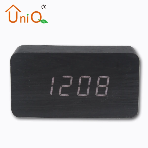 Digital Type and Wood Material LED Clock Desk Clock