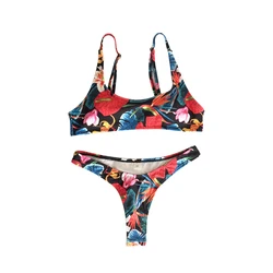 power flower ultra-thin mini bikini swimwear/lady latex summer micro printing bikini swimwear extreme beach
