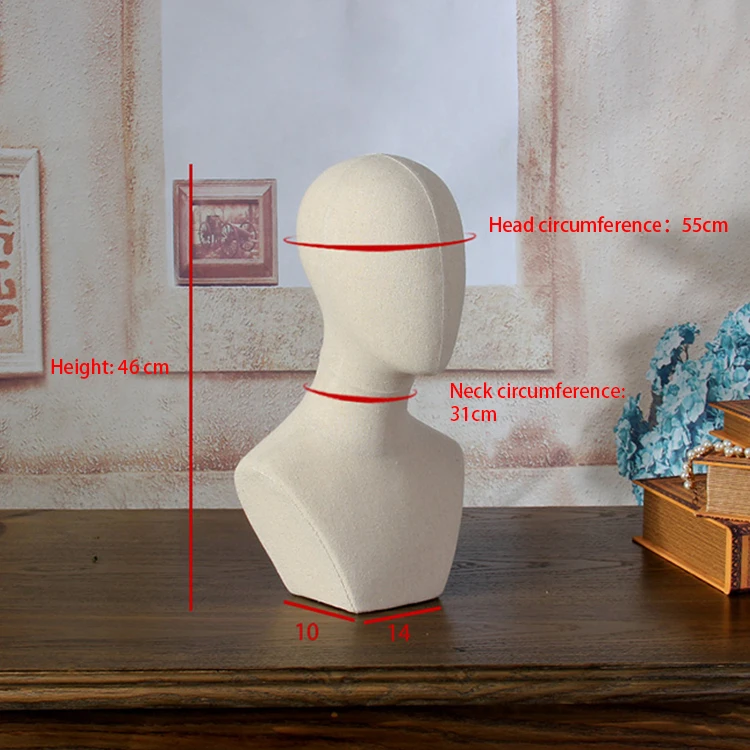 
Unisex Customized Color clear cork canvas head mannequin for wigs 