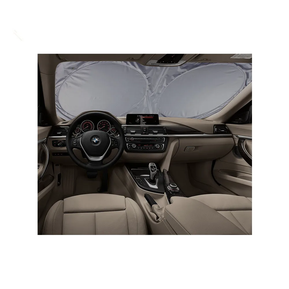 
car windshield sunshade 150*70 two circle polyester front sun shade 