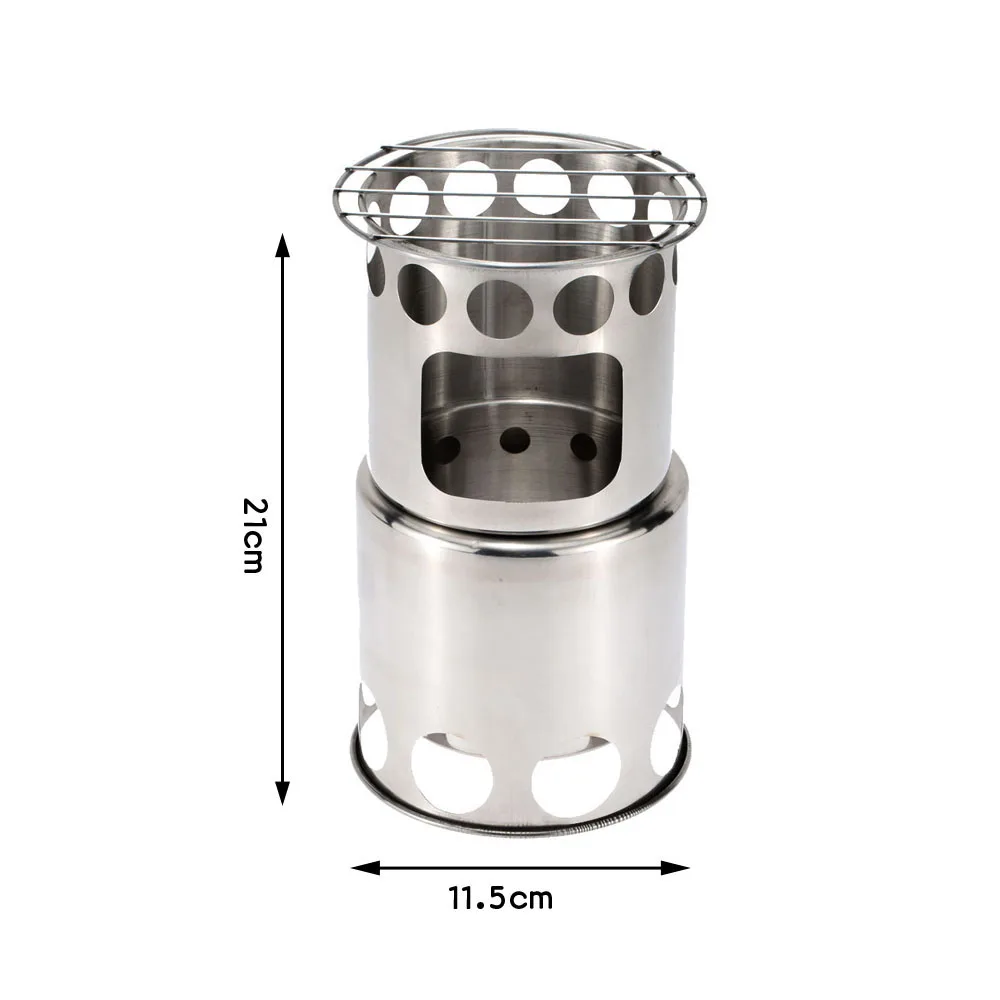 
Portable Wood Stove manufa Fire woods Furnace Outdoor Stove Cooking Burner Lightweight Stainless Steel Picnic Camping Wood Stove 