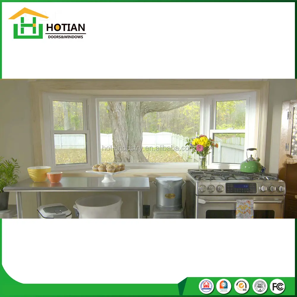 China Supplier Economic Used Bangladesh Window Aluminum Bay and Bow Window Wood Color with Latest Grills Design