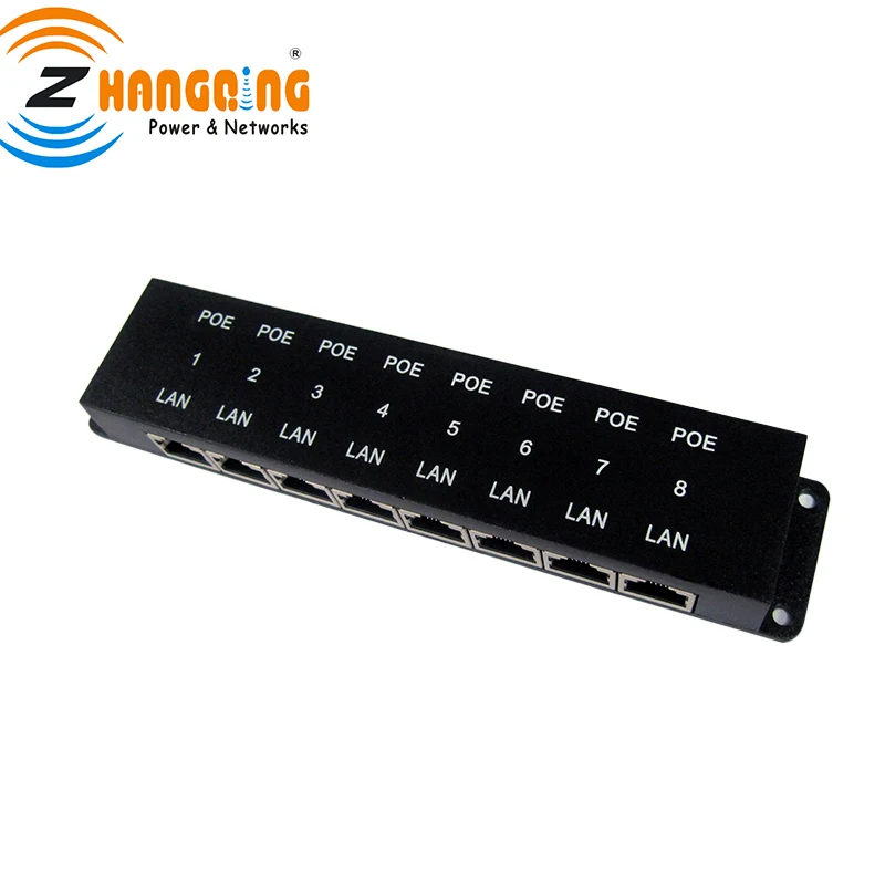 8Port Passive PoE Injector 100Mbps 24V 48V Panel For IP Camera Phone