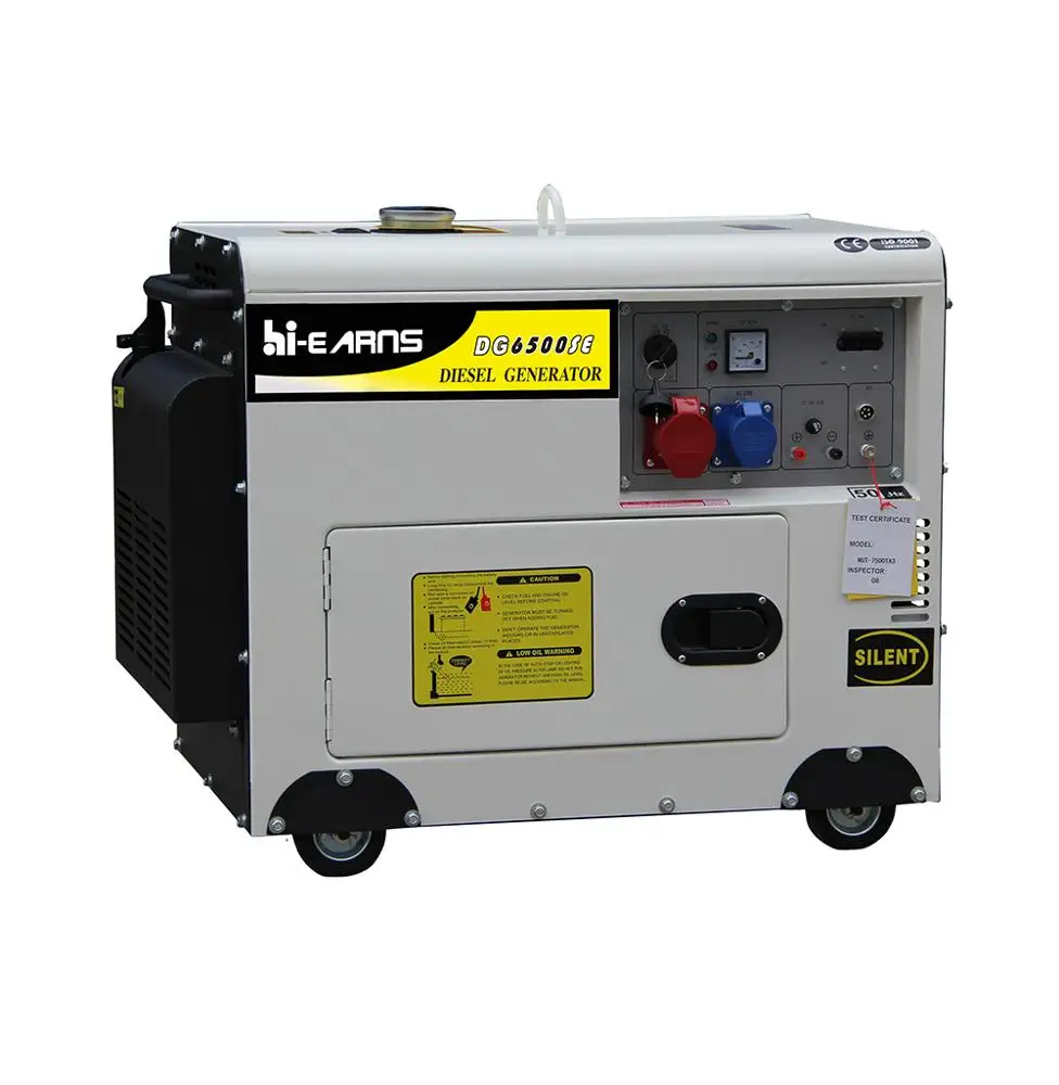 3 phase 220/380V silent diesel generator max. 5.5KW white color generator
