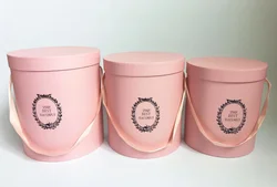 HOT!!Wholesale round flower box/flowers box round ribbon  flower boxes with custom logo printed