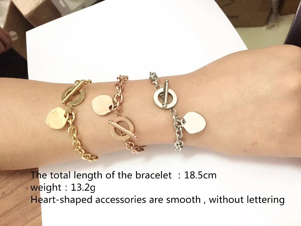Titanium Steel Forever Love Bracelets Bangles for Women Heart Pendant OT Bracelet T Letters New York All Match Fine Jewelry