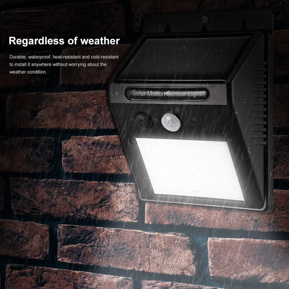 HOWPOW Waterproof 20 LED Solar Power PIR Motion Sensor LED Light for Outdoor Pathway Garden Wall