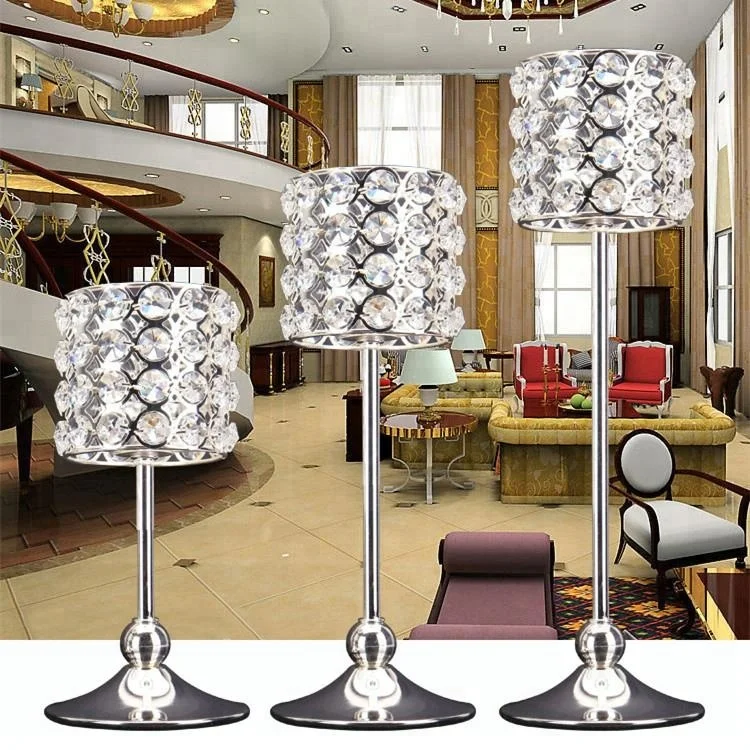 Manufacturer wholesale crystal silver candle holders wedding table decorations