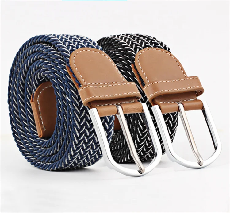 Ремень Эластичный Плетеный для мужчин и женщин, Модный Эластичный пояс с пряжкой с язычком для штанов