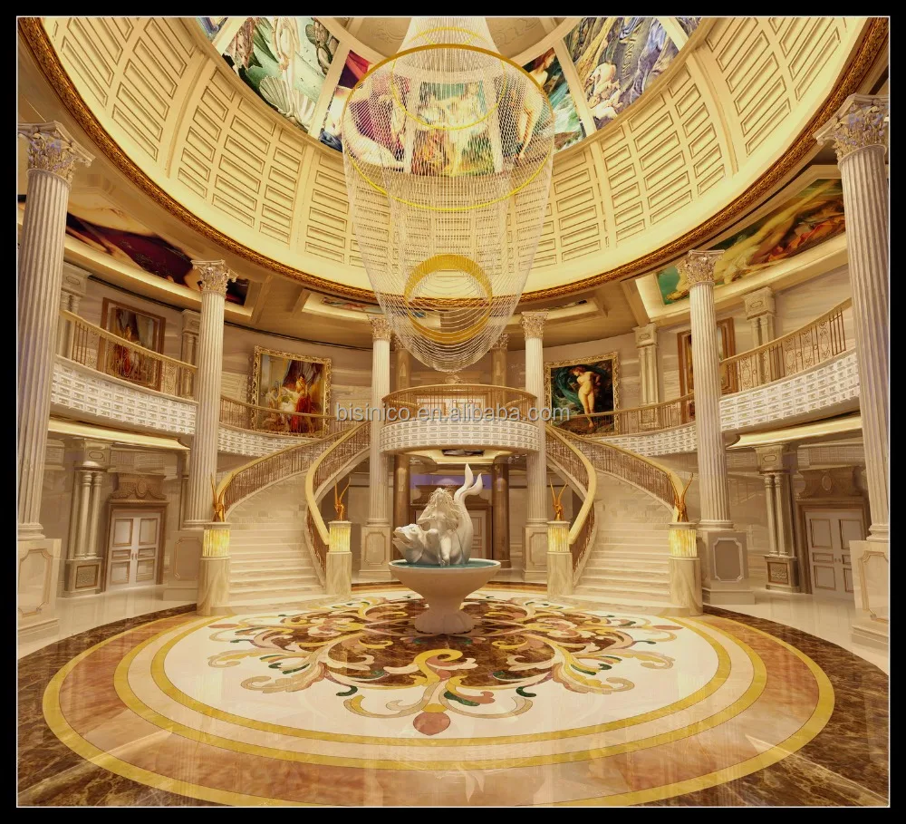 High Definition Luxurious 3D Interior Rendering For European Palace Villa