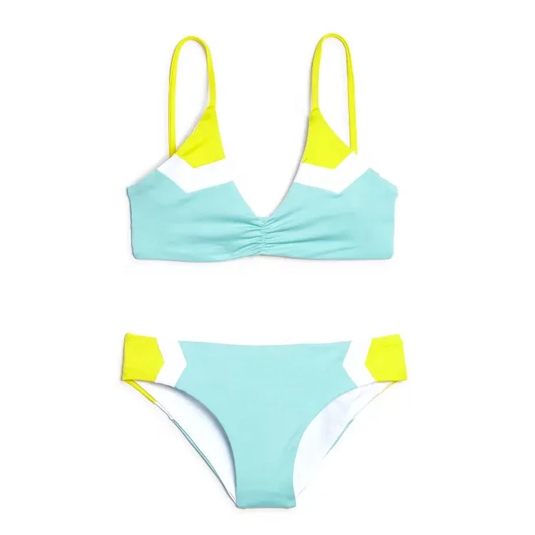 Custom your logo ethic Shiny lovely little girl modeling bikini For 5-14 Years Girls Striped Print Bikini