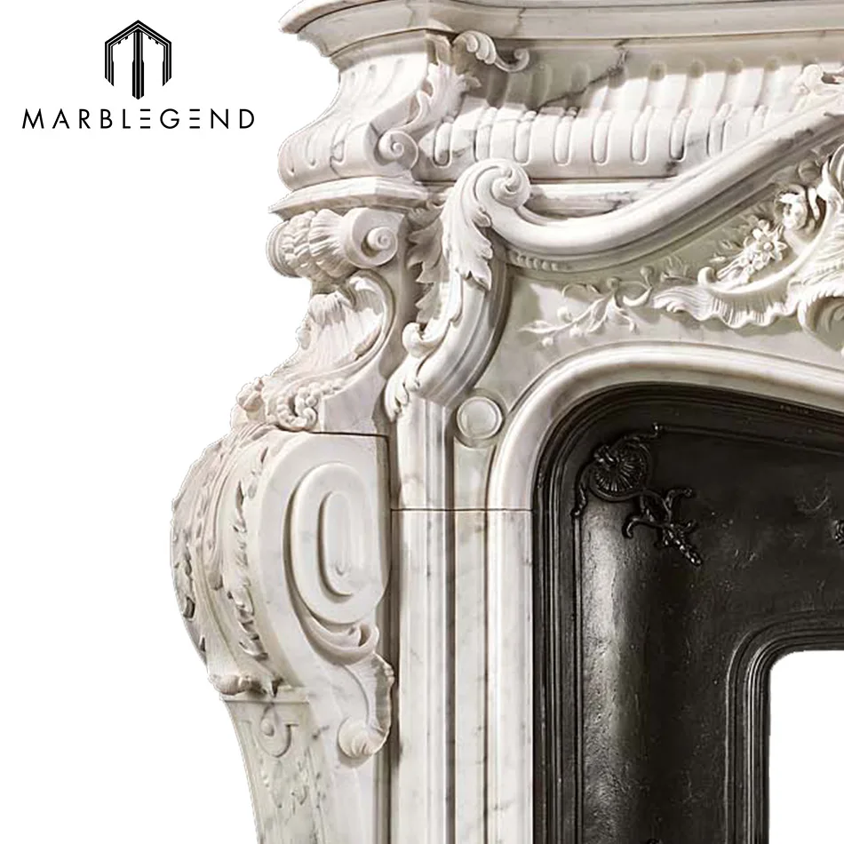 Latest best price indoor freestanding marble fireplace mantel