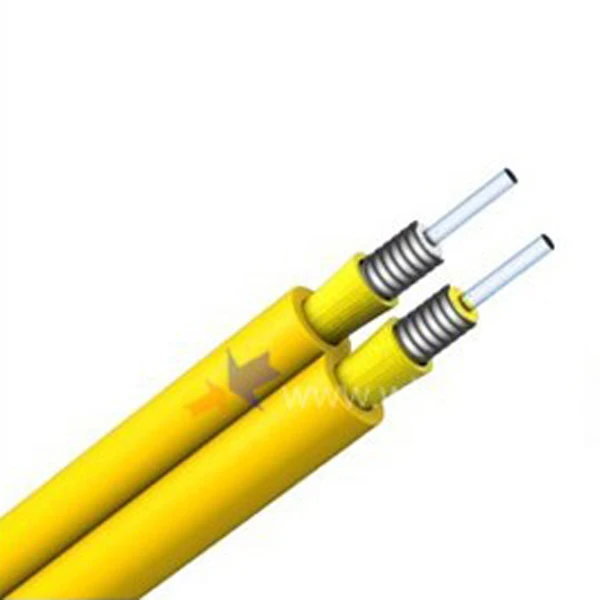 High strength kevla cable 2 core Single Mode Armoured Tight Buffer LSZH Fiber Optic