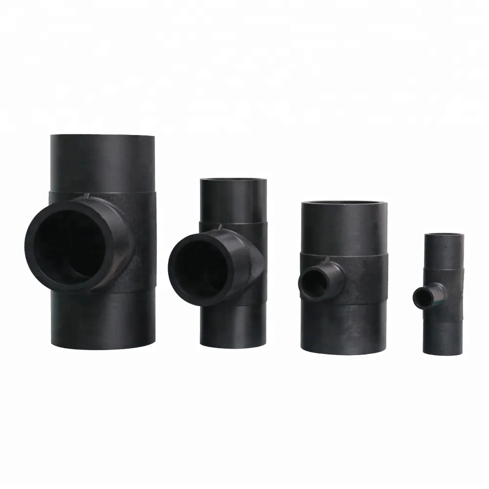 Black PE welding pipe fitting Pn16 Hdpe Fittings Butt Fusion Reducing Tee hdpe fittings
