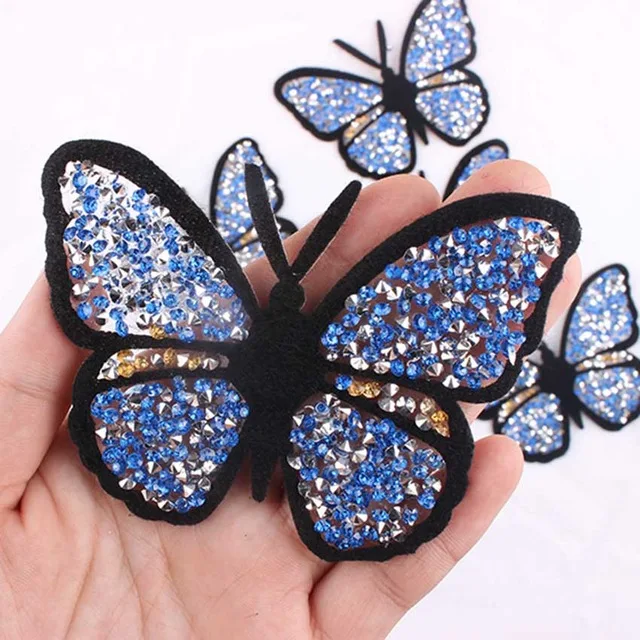 Custom Angel wings pattern Embroidered  Sequin  Iron on Patches For Clothing No Minimum