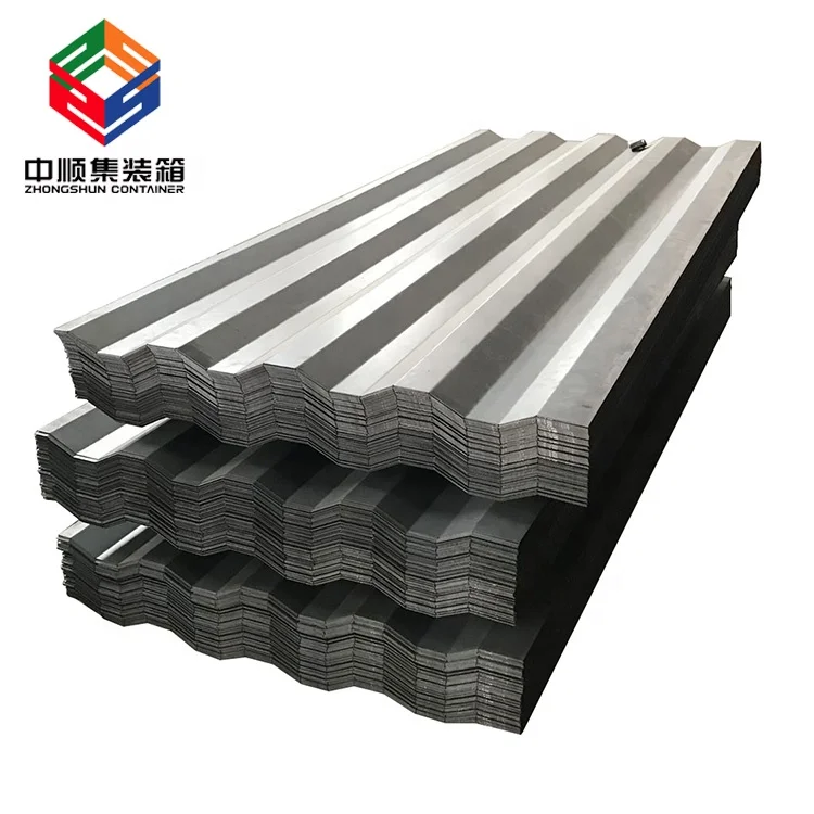 Shipping container steel material corrugated side wall panel