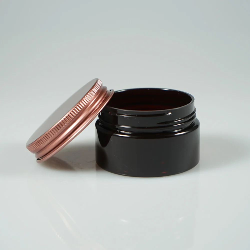 Food grade 50g 100ml 200ml black clay powder pet jar with aluminum cap