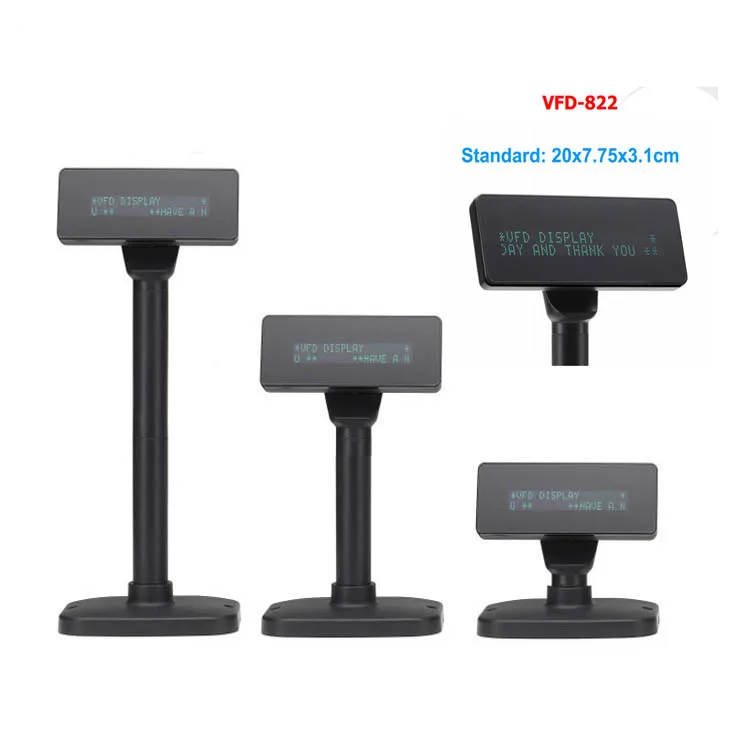 USB or Serial Port VFD Pos Customer Pole Display with pole and base