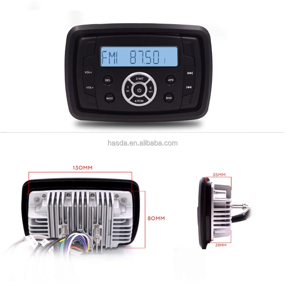 
Marine High Quality Waterproof radio for Car ATV Tractor Boat 