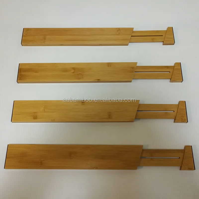 Expandable adjustable bamboo drawer dividers organizer