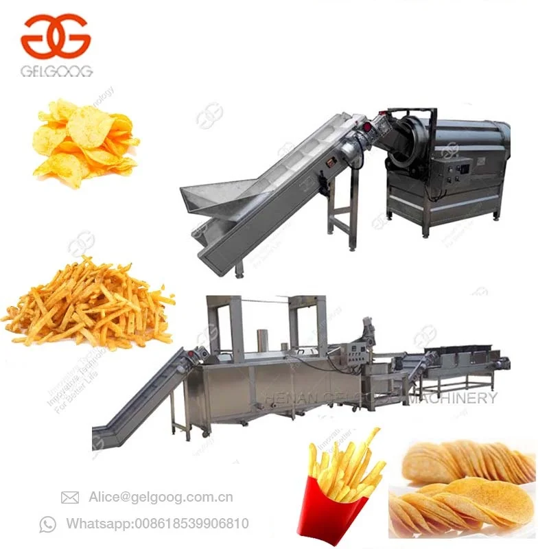 
Professional Make Crisps Machinery Potato Chips French Fries Production Line Industrial Potato Chips Making Machine 