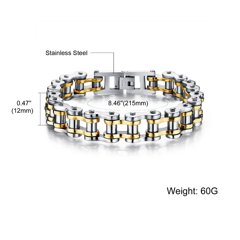 Wholesale 316L Stainless Steel Bicycle Motorcycle Chain Bracelet