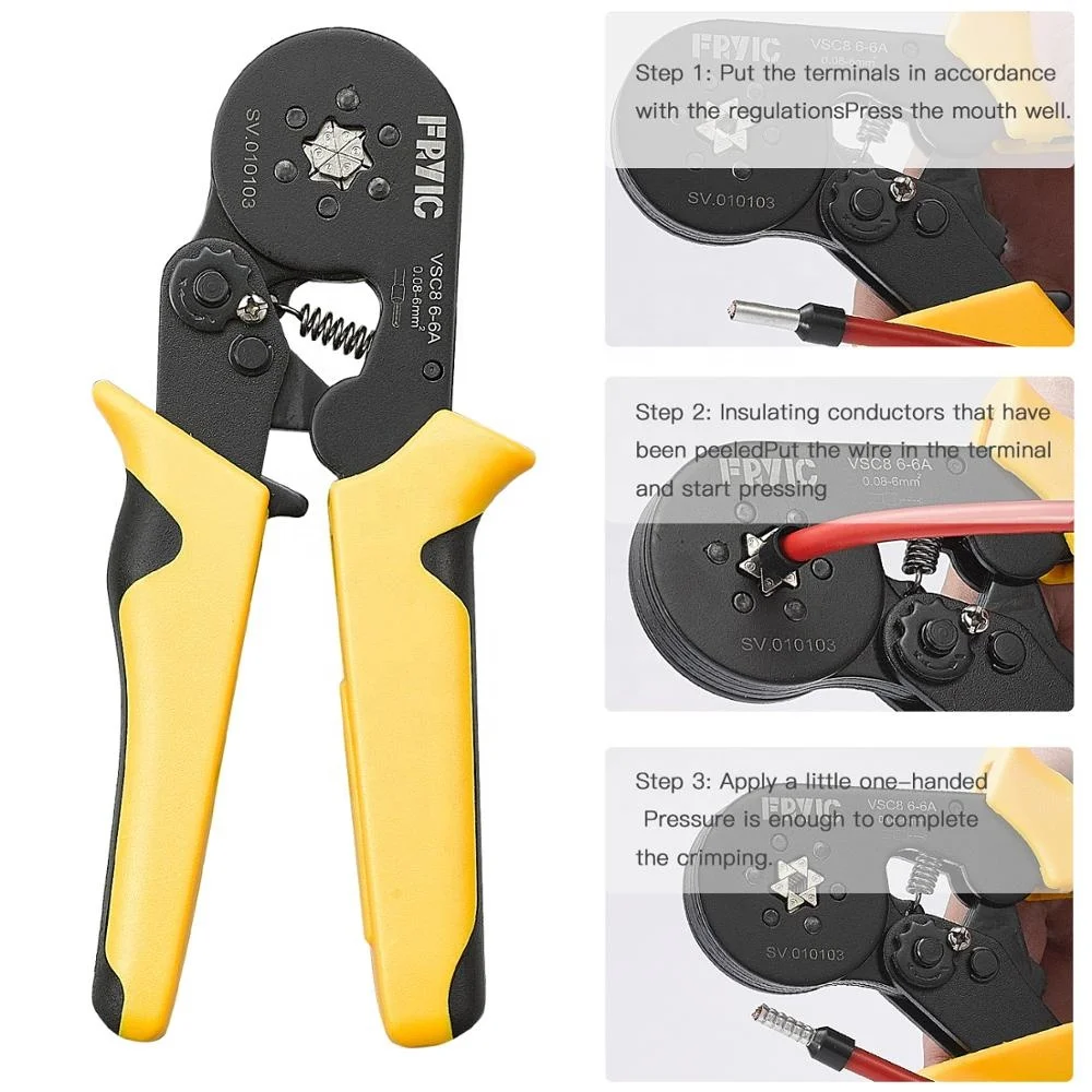 Ratchet crimping pliers for Insulated Terminals Lugs